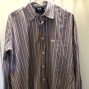 Blue and orange men’s button down